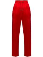 Balmain Straight-leg Velour Track Pants - Red