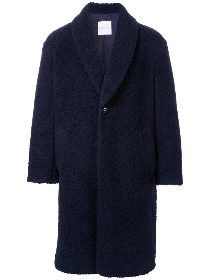 Cityshop Fleece Boa Shawl Coat, Men's, Blue, Polyester