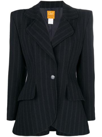 Christian Lacroix Pre-owned 1990's Stitching Striped Jacket - Black