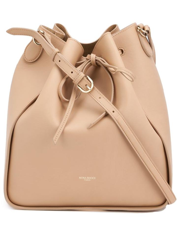 Nina Ricci String Tie Bucket Cross Body Bag, Women's, Nude/neutrals