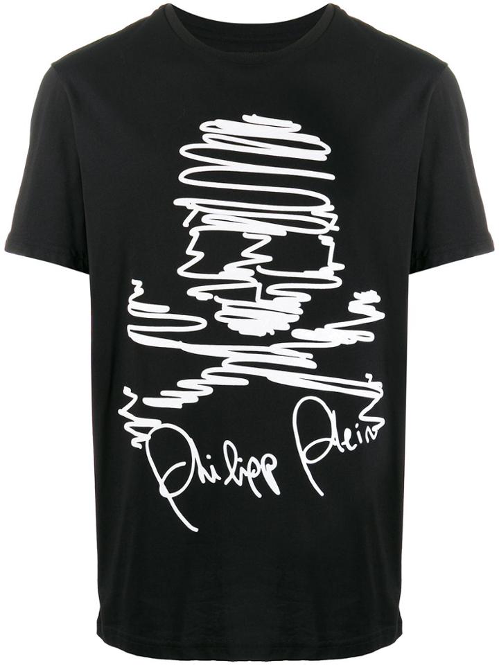 Philipp Plein Scribble Skull-print T-shirt - Black