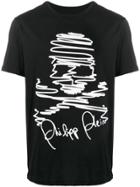 Philipp Plein Scribble Skull-print T-shirt - Black