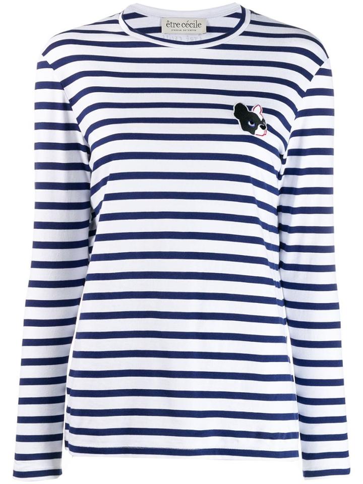 Être Cécile Frenchie Dog Patch Long-sleeve T-shirt - White