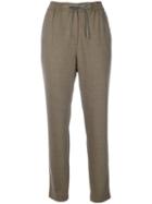 Le Tricot Perugia - Drawstring Tie Track Pants - Women - Spandex/elastane/virgin Wool - 42, Green, Spandex/elastane/virgin Wool