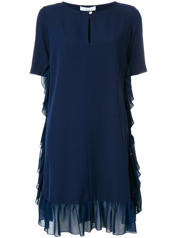 Blumarine Gathered Hem Shift Dress - Blue