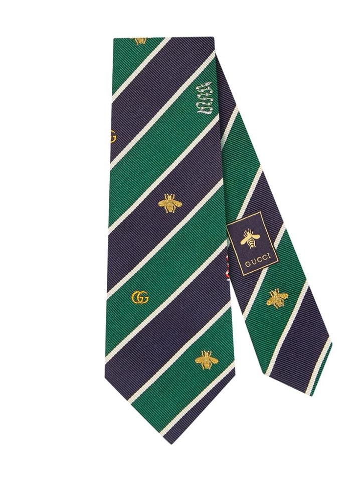 Gucci Symbols Motif Silk Tie - Green