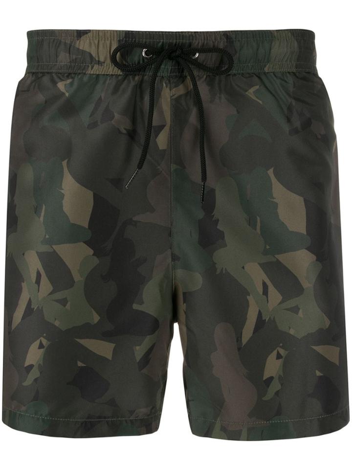 Paul Smith Camouflage Print Swim Shorts - Green