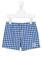 Douuod Kids Checked Swim Shorts, Toddler Boy's, Size: 4 Yrs, Blue