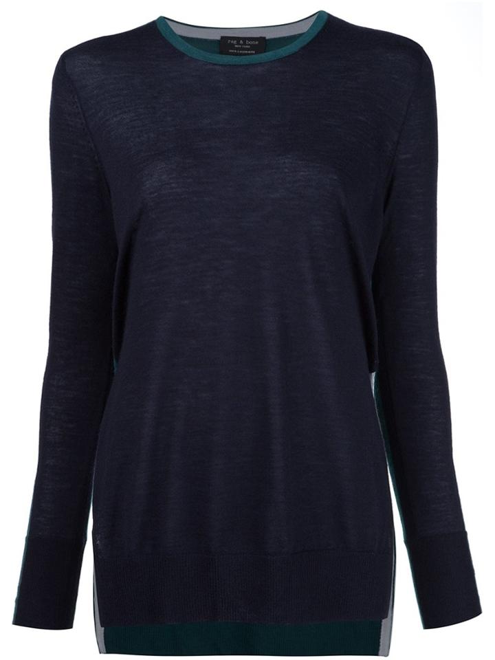 Rag & Bone Cashmere Two-tone Sweater - Black