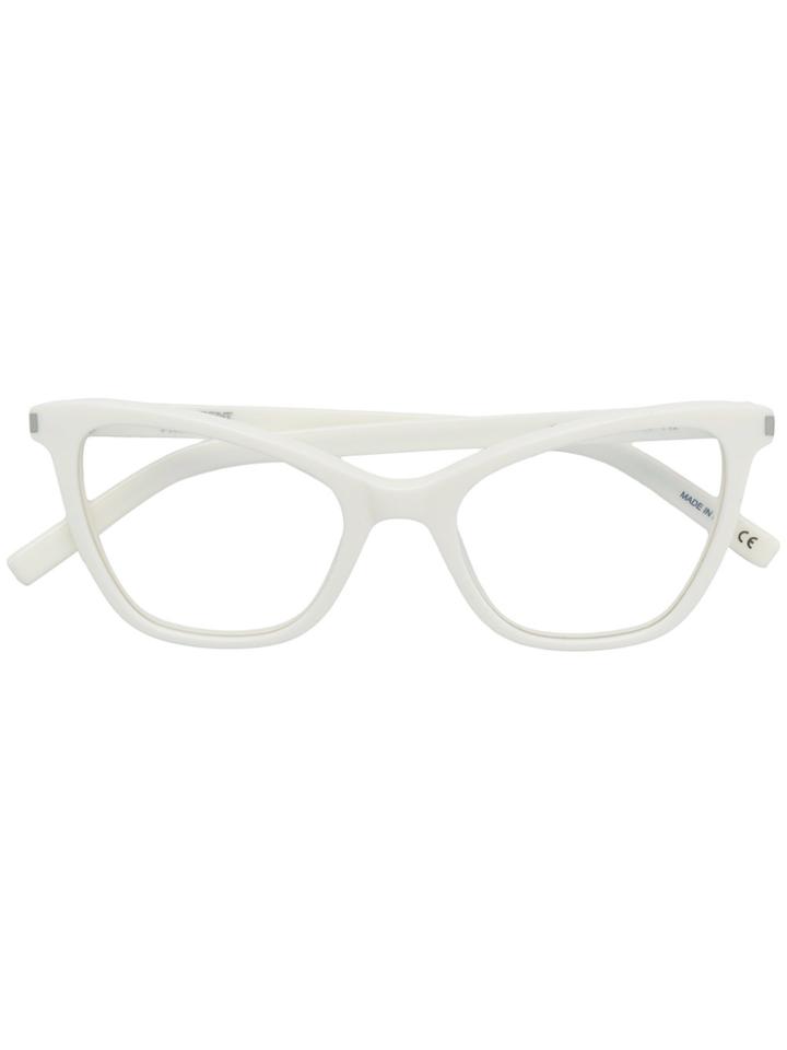 Saint Laurent Eyewear Cat Eye Glasses - White
