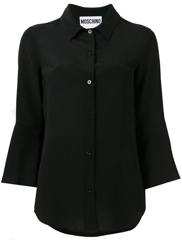 Moschino Fluted Sleeve Blouse, Women's, Size: 46, Black, Silk