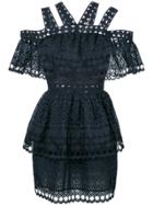 Self-portrait Multi Cold Shoulder Strap Mini Dress - Blue
