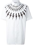 Neil Barrett - Lightning Bolt Print Shirt - Men - Cotton - 39, White, Cotton