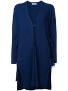 En Route - Lace-up Cardigan - Women - Cotton - One Size, Blue, Cotton