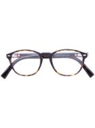 Ermenegildo Zegna Round Frame Glasses - Brown