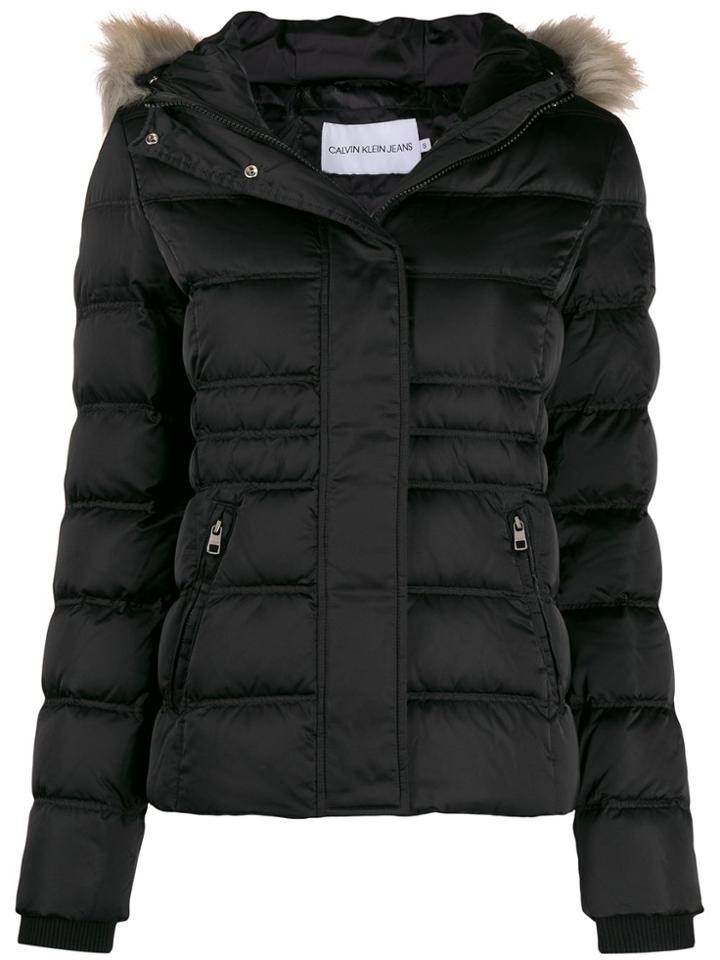 Calvin Klein Jeans Hooded Padded Jacket - Black