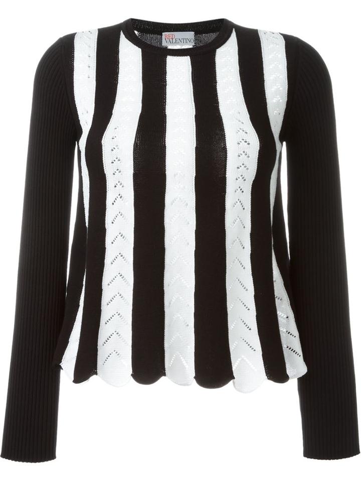 Red Valentino Intarsia Stripe Sweater