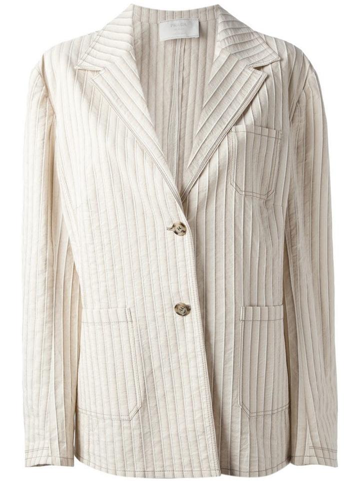 Prada Pre-owned Striped Jacket - Neutrals