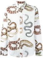 Soulland 'zeder' Snake Print Shirt, Men's, Size: Medium, White, Cotton