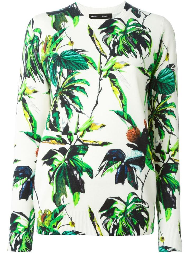 Proenza Schouler Floral Print Jumper, Women's, Size: Medium, Nude/neutrals, Silk/nylon/spandex/elastane/wool