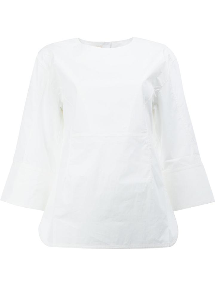 Marni Cropped Sleeve Blouse - White