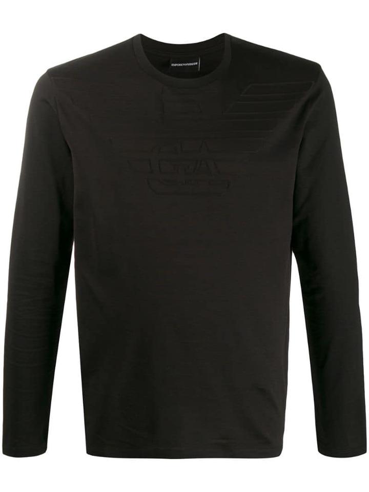 Emporio Armani Logo Embroidered Sweatshirt - Black