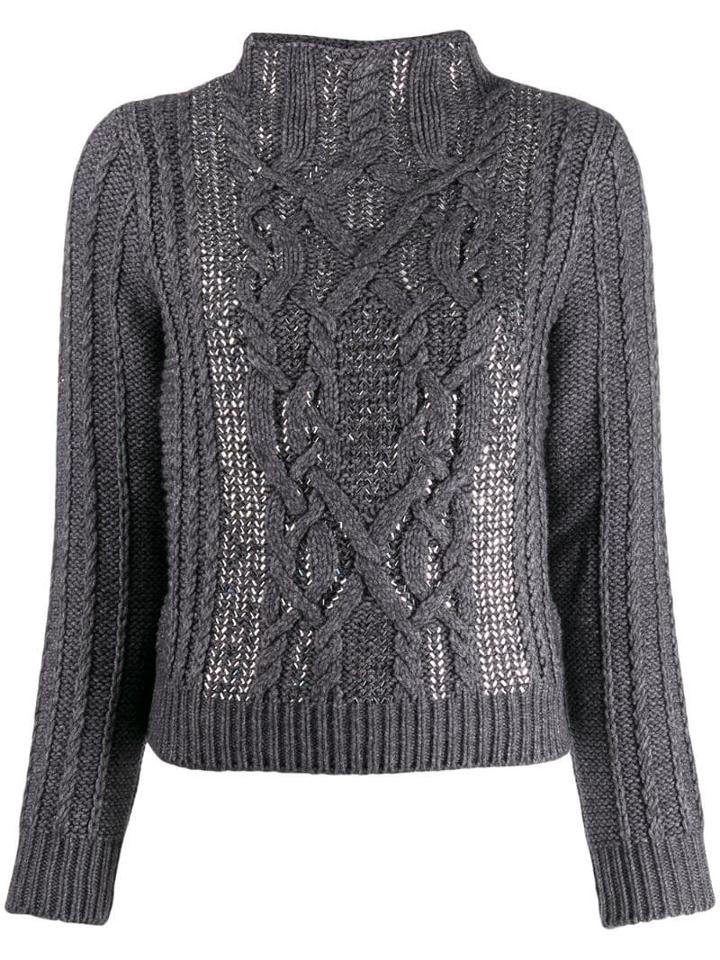Ermanno Scervino Stand-up Collar Jumper - Grey