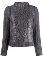 Ermanno Scervino Stand-up Collar Jumper - Grey