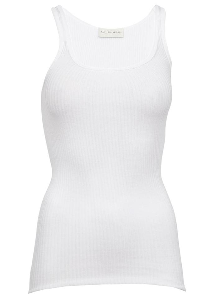 Faith Connexion Ribbed Tank Top, Women's, Size: M, White, Cotton