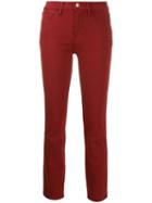 Frame Slim Cropped Jeans - Red