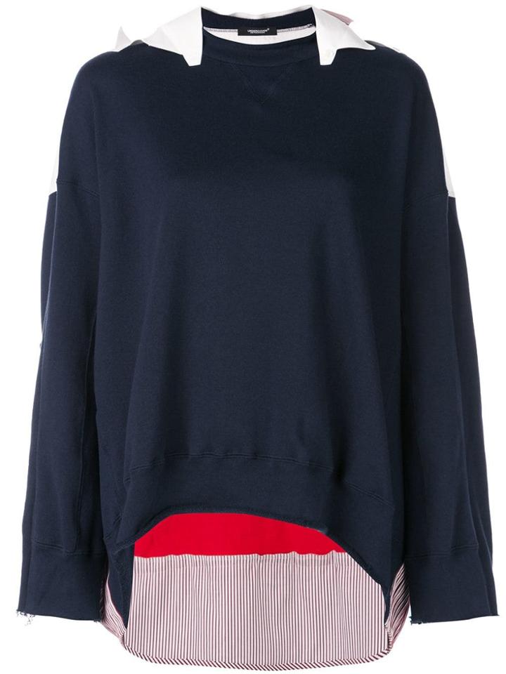 Undercover Patchwork Oversized Sweatshirt - Blue