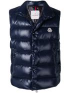 Moncler Glossy Band Collar Gilet - Blue