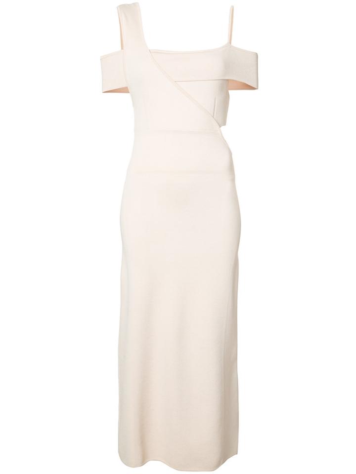 Jason Wu Asymmetric Cut-out Dress, Women's, Size: Medium, Nude/neutrals, Viscose
