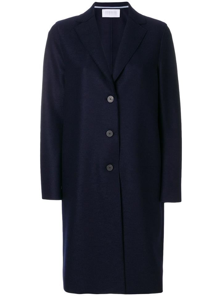Harris Wharf London Long Button Coat - Blue
