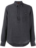 Barena - Half Button Placket Shirt - Men - Linen/flax - 50, Grey, Linen/flax
