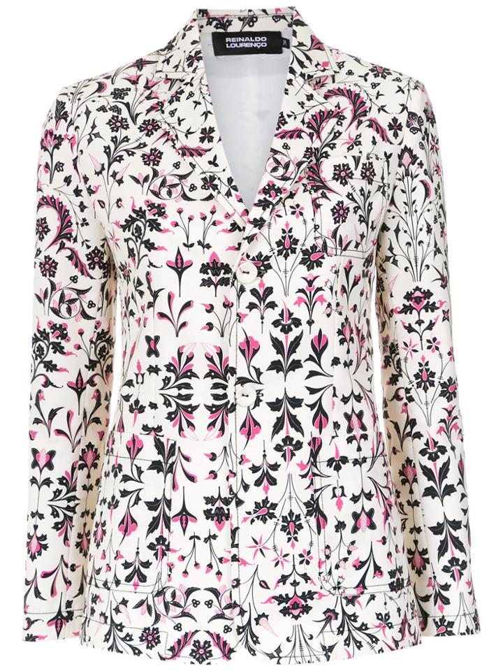Reinaldo Lourenço Floral Print Blazer - White
