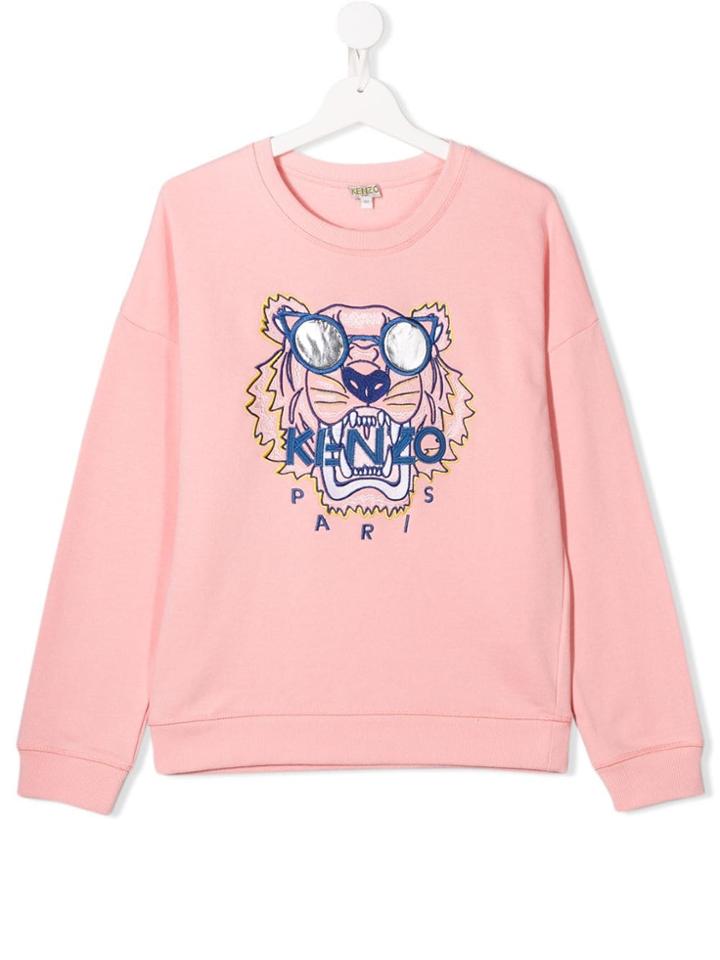 Kenzo Kids Tiger Sunglasses Print Sweater - Pink