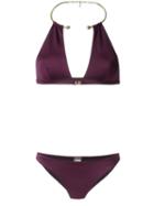 Moeva - 'hayley' Necklace Bikini - Women - Polyamide/spandex/elastane - M, Pink/purple, Polyamide/spandex/elastane