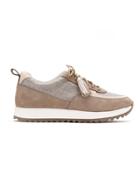 Sarah Chofakian Leather Lace Up Sneakers - Neutrals