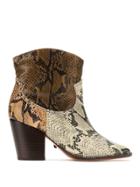 Schutz Panelled Snake Effect Boots - Black