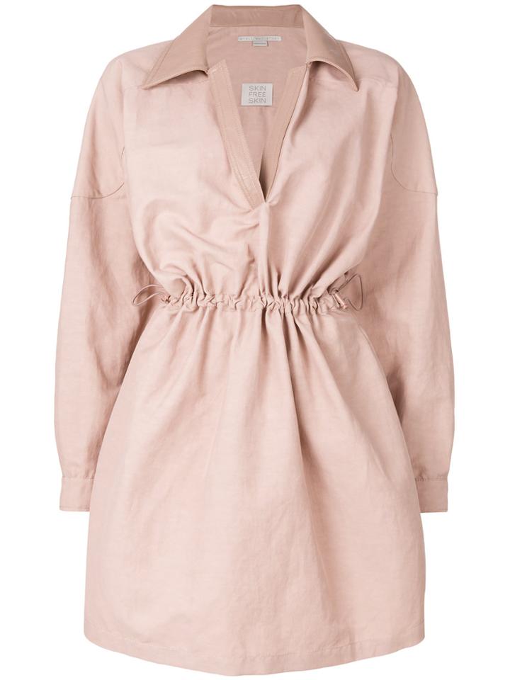 Stella Mccartney Leather Trim Shirt Dress - Pink & Purple