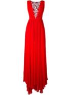 Christian Pellizzari Lace Panel Slit Dress, Women's, Size: 42, Red, Polyester/spandex/elastane/viscose