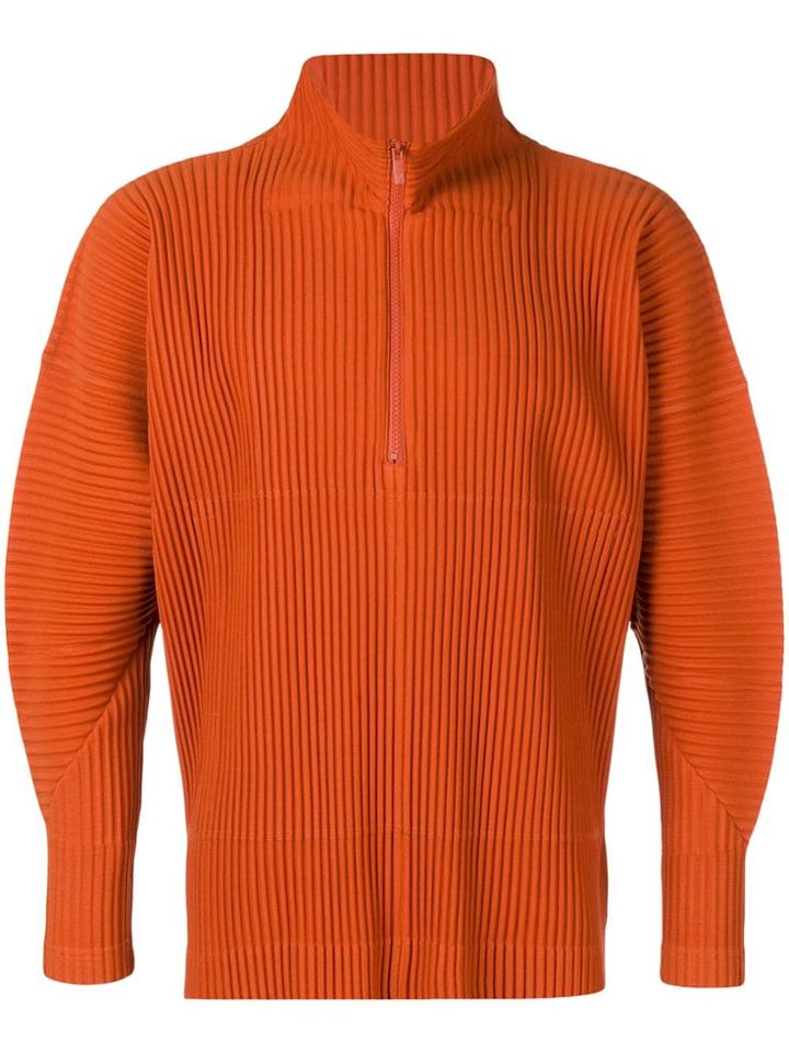 Homme Plissé Issey Miyake Ribbed Fitted Jacket - Yellow & Orange