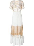 For Love And Lemons Embroidered Detail Dress, Women's, Size: Xs, White, Viscose/rayon/nylon/spandex/elastane
