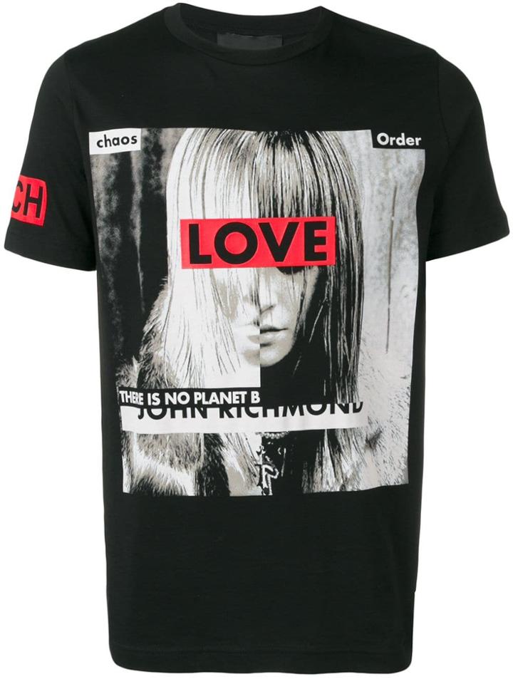 John Richmond Photograph Print T-shirt - Black