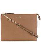 Dkny - Flat Top Zip Crossbody Bag - Women - Leather - One Size, Brown, Leather