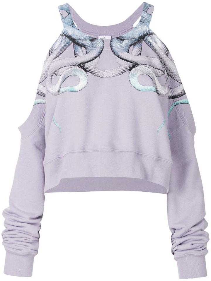 Marcelo Burlon County Of Milan Snake Cut-detail Sweatshirt - Pink