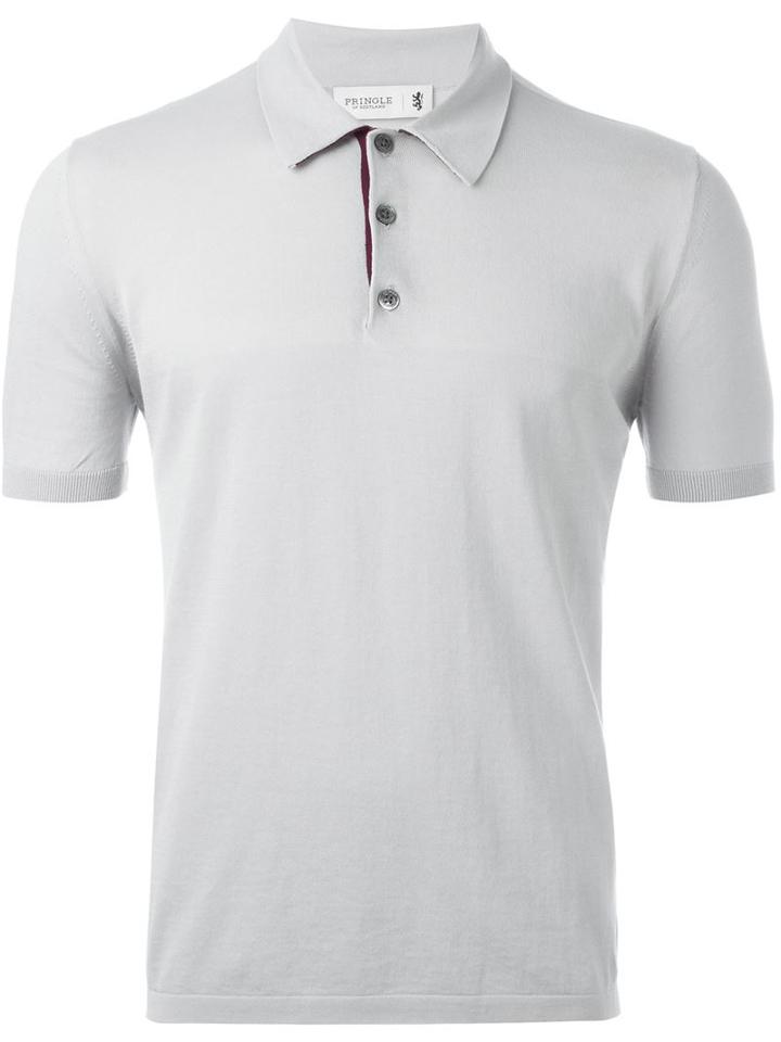 Pringle Of Scotland Classic Polo Shirt, Men's, Size: Xl, Grey, Cotton