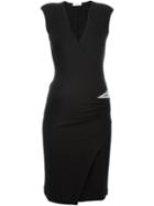 Pierre Balmain Beaded Star Fitted V-neck Dress