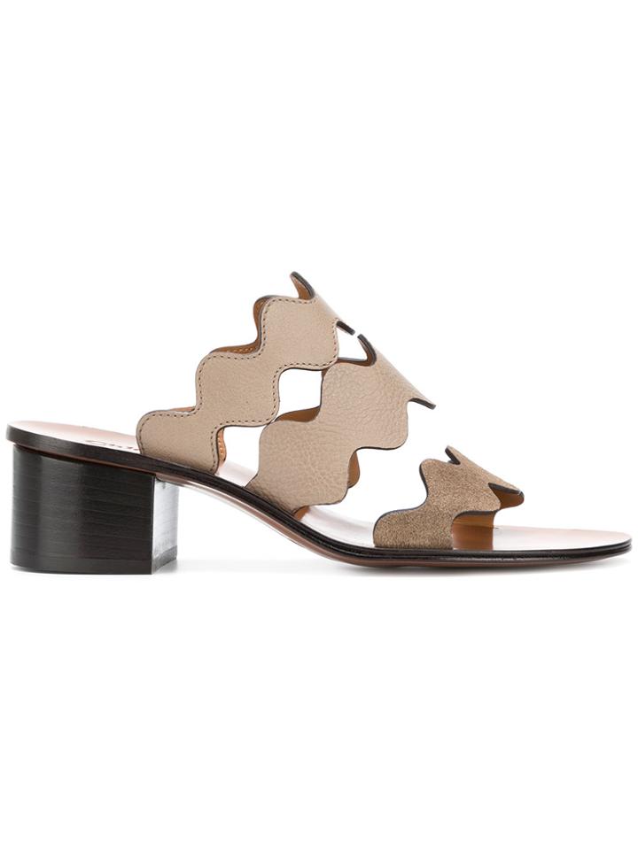 Chloé Wavy Strap Sandals - Nude & Neutrals